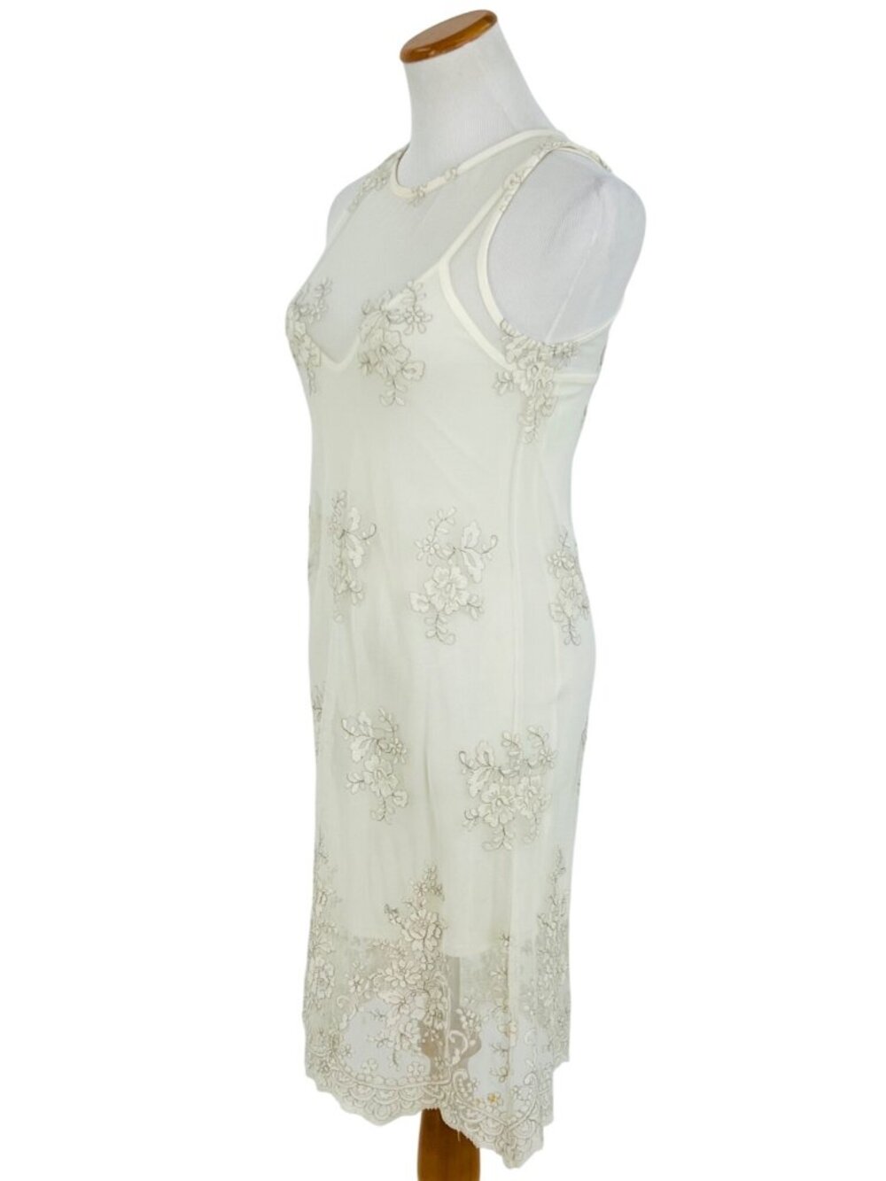 VTG Forever 21 Cream Floral  Embroidered Lace Dress S| Coquette Grunge Fairycore - Picture 6 of 11